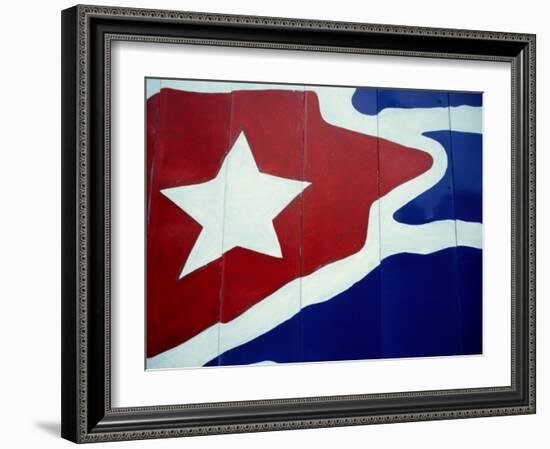 Cuban Flag Painted on Wall, Varadero, Matanzas, Cuba-Martin Lladã³-Framed Photographic Print