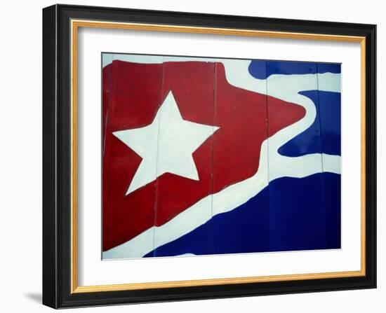 Cuban Flag Painted on Wall, Varadero, Matanzas, Cuba-Martin Lladã³-Framed Photographic Print
