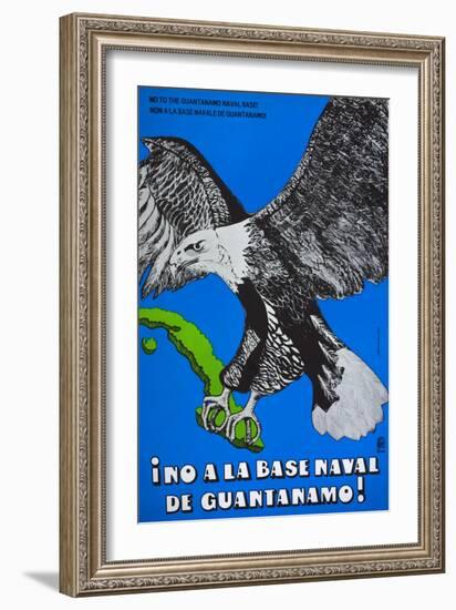 Cuban Poster Protesting at the American Naval Base in Guantanamo Bay-null-Framed Giclee Print