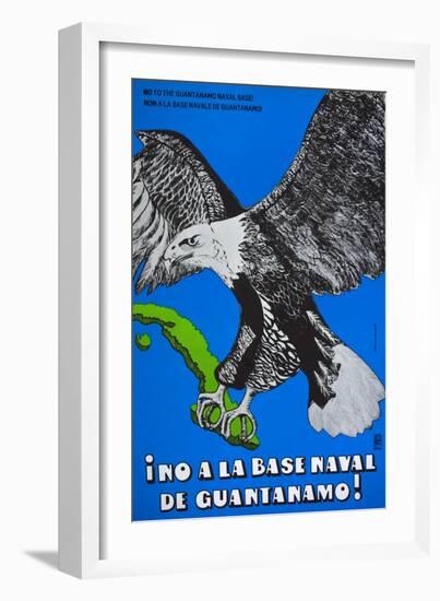 Cuban Poster Protesting at the American Naval Base in Guantanamo Bay-null-Framed Giclee Print