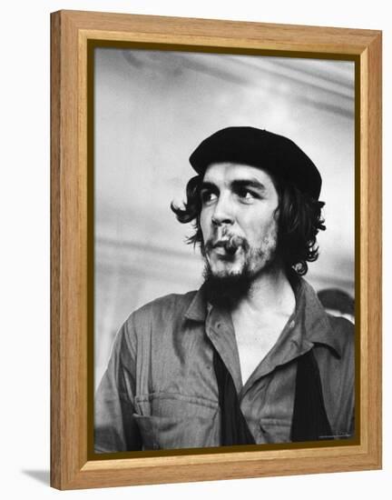 Cuban Rebel Ernesto "Che" Guevara with Lit Cigar Clenched Between Teeth and Left Arm in a Sling-Joe Scherschel-Framed Premier Image Canvas