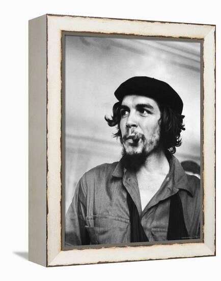 Cuban Rebel Ernesto "Che" Guevara with Lit Cigar Clenched Between Teeth and Left Arm in a Sling-Joe Scherschel-Framed Premier Image Canvas