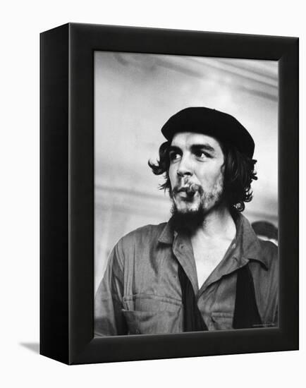 Cuban Rebel Ernesto "Che" Guevara with Lit Cigar Clenched Between Teeth and Left Arm in a Sling-Joe Scherschel-Framed Premier Image Canvas