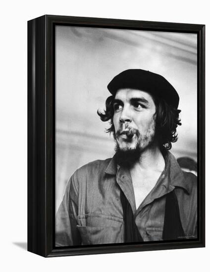 Cuban Rebel Ernesto "Che" Guevara with Lit Cigar Clenched Between Teeth and Left Arm in a Sling-Joe Scherschel-Framed Premier Image Canvas