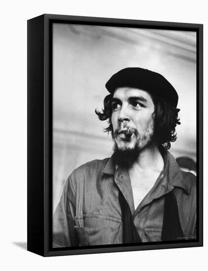 Cuban Rebel Ernesto "Che" Guevara with Lit Cigar Clenched Between Teeth and Left Arm in a Sling-Joe Scherschel-Framed Premier Image Canvas