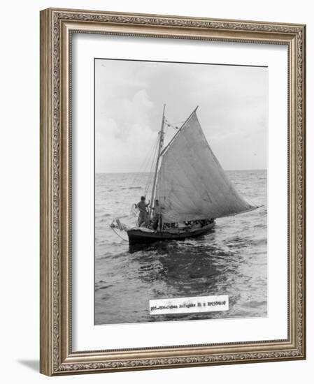 Cuban Refugee Boat Crossing the Straits of Florida, Seeking Freedom in the Us-null-Framed Photographic Print