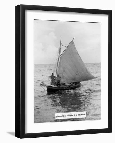 Cuban Refugee Boat Crossing the Straits of Florida, Seeking Freedom in the Us-null-Framed Photographic Print