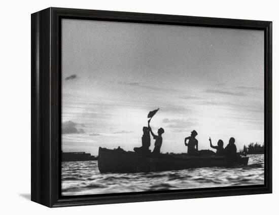 Cuban Refugees Arriving in the Us-null-Framed Premier Image Canvas