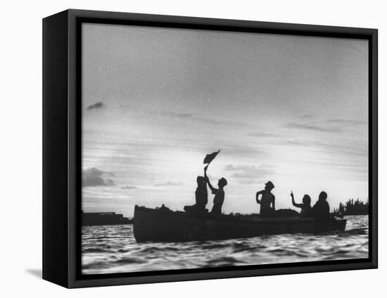 Cuban Refugees Arriving in the Us-null-Framed Premier Image Canvas