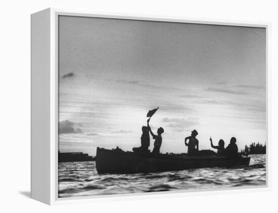 Cuban Refugees Arriving in the Us-null-Framed Premier Image Canvas