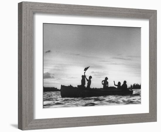 Cuban Refugees Arriving in the Us-null-Framed Photographic Print