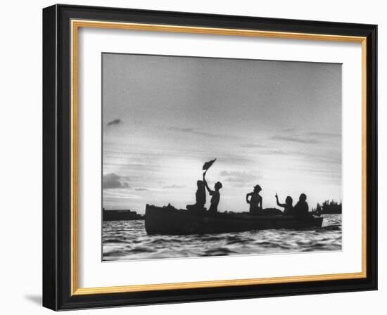 Cuban Refugees Arriving in the Us-null-Framed Photographic Print