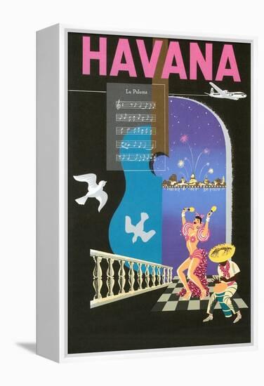 Cuban Travel Poster-null-Framed Stretched Canvas