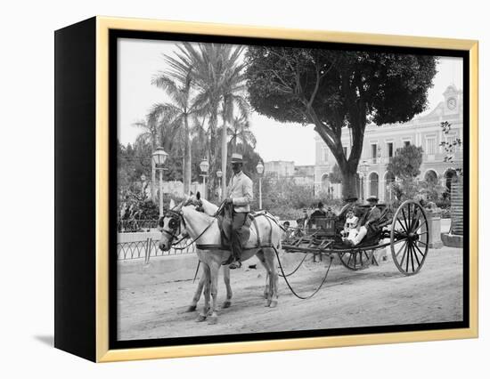 Cuban Volanta or Large Wheeled Carriage Transports Tourists-null-Framed Stretched Canvas