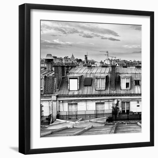 Cube Rooftops View, Black and White Photography, Sacre-Cœur Basilica, Paris, France-Philippe Hugonnard-Framed Photographic Print