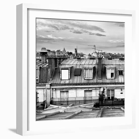 Cube Rooftops View, Black and White Photography, Sacre-Cœur Basilica, Paris, France-Philippe Hugonnard-Framed Photographic Print