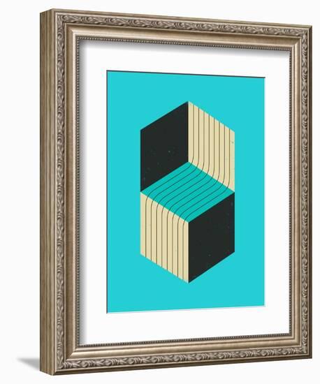 Cubes 1-Jazzberry Blue-Framed Premium Giclee Print