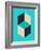 Cubes 1-Jazzberry Blue-Framed Art Print