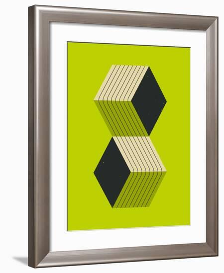 Cubes 2-Jazzberry Blue-Framed Art Print