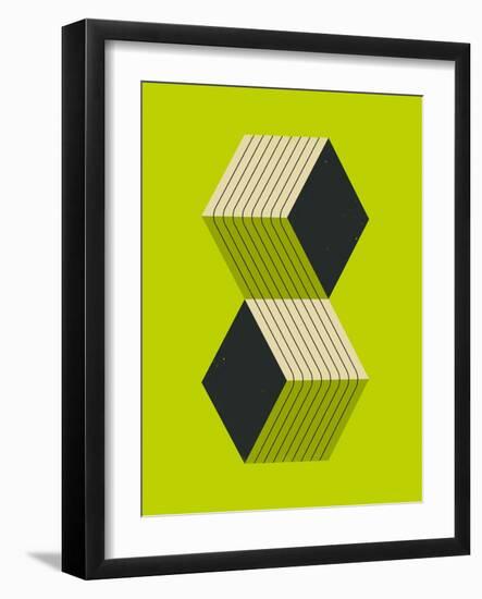 Cubes 2-Jazzberry Blue-Framed Art Print