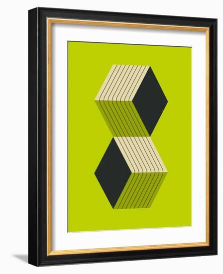 Cubes 2-Jazzberry Blue-Framed Art Print