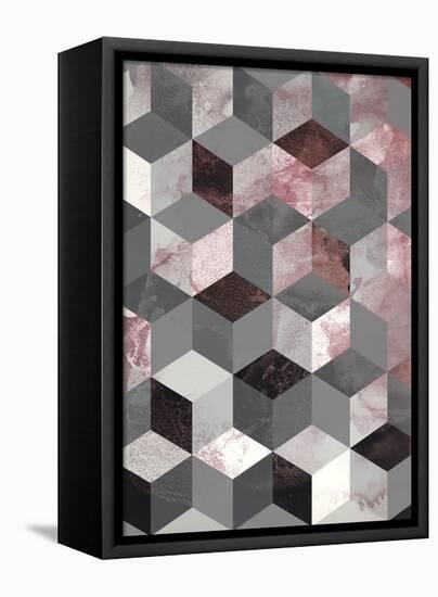 Cubes Rose-Design Fabrikken-Framed Stretched Canvas