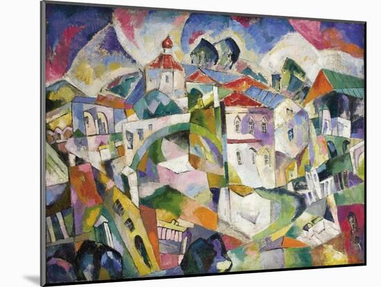 Cubist Cityscape, 1910S-Aristarkh Vasilyevich Lentulov-Mounted Giclee Print