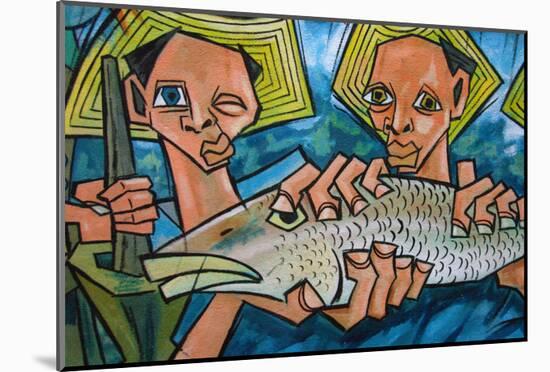 Cubist Latin Fish-Charles Glover-Mounted Giclee Print