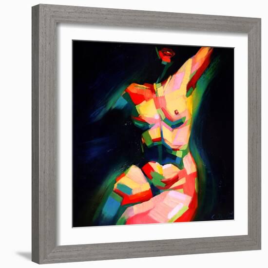 Cubistic Sitting Nude (2014)-Corne Akkers-Framed Giclee Print