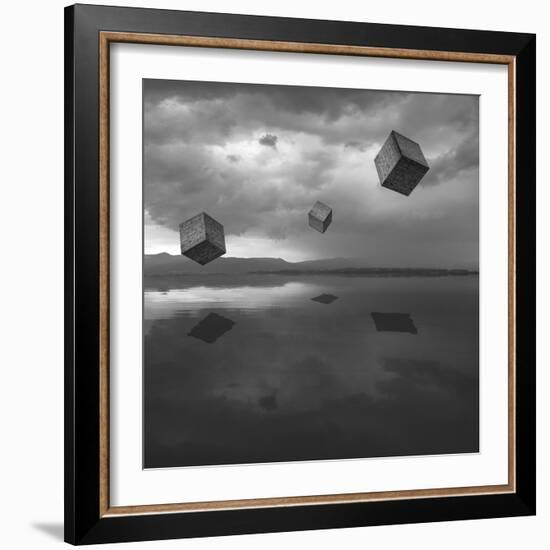 Cubos Levitando 3 Flat-Moises Levy-Framed Photographic Print