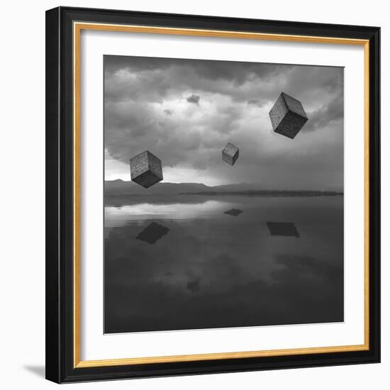 Cubos Levitando 3 Flat-Moises Levy-Framed Photographic Print