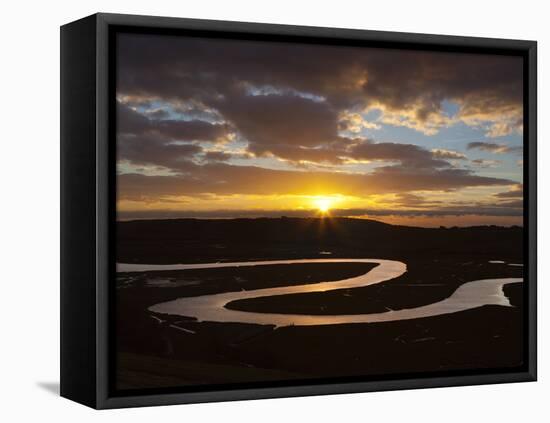Cuckmere River Meanders at Sunset-Stuart Black-Framed Premier Image Canvas