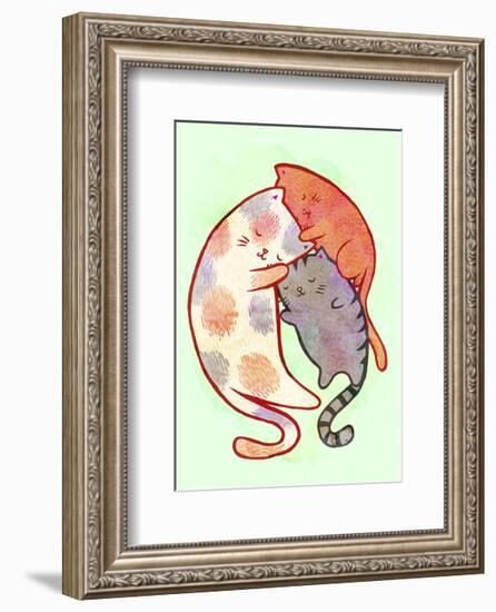 Cuddling Cats-My Zoetrope-Framed Art Print