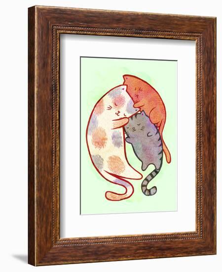 Cuddling Cats-My Zoetrope-Framed Art Print