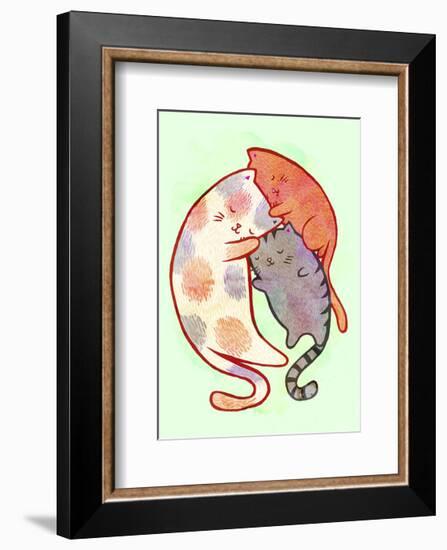 Cuddling Cats-My Zoetrope-Framed Art Print