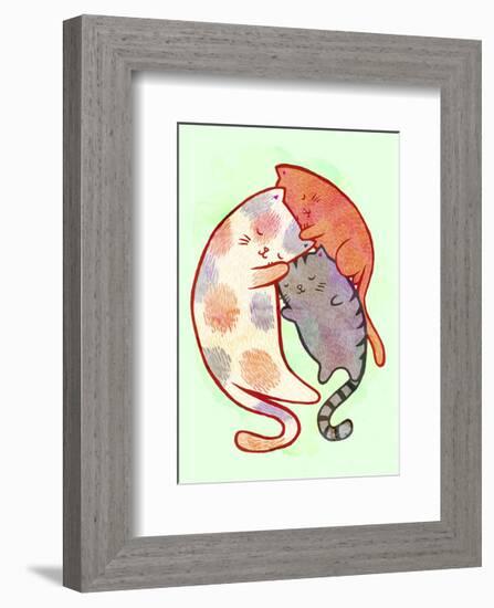 Cuddling Cats-My Zoetrope-Framed Art Print