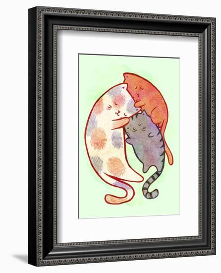 Cuddling Cats-My Zoetrope-Framed Art Print