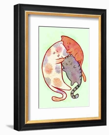 Cuddling Cats-My Zoetrope-Framed Art Print