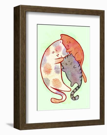 Cuddling Cats-My Zoetrope-Framed Art Print