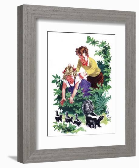 Cuddly Skunk - Child Life-Keith Ward-Framed Giclee Print