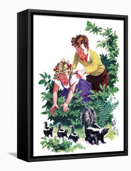 Cuddly Skunk - Child Life-Keith Ward-Framed Premier Image Canvas