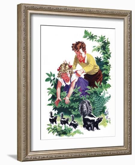 Cuddly Skunk - Child Life-Keith Ward-Framed Giclee Print