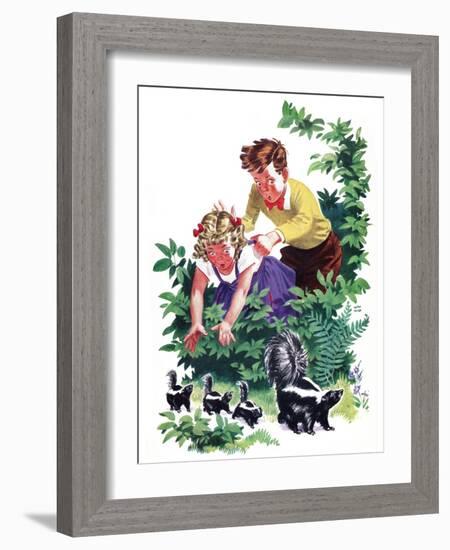 Cuddly Skunk - Child Life-Keith Ward-Framed Giclee Print