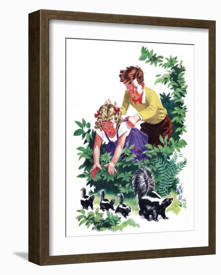 Cuddly Skunk - Child Life-Keith Ward-Framed Giclee Print