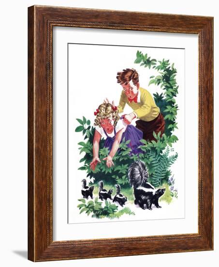 Cuddly Skunk - Child Life-Keith Ward-Framed Giclee Print