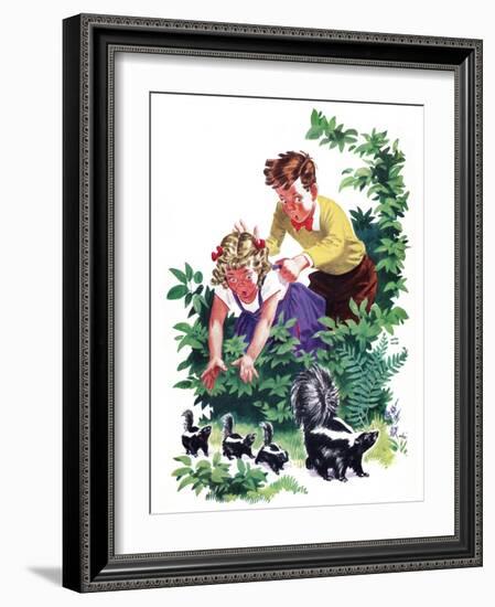 Cuddly Skunk - Child Life-Keith Ward-Framed Giclee Print