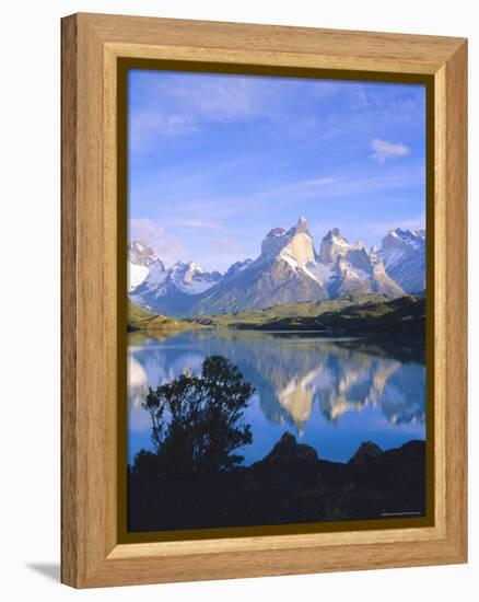 Cuernos Del Paine, 2600M, from Lago Pehoe, Patagonia, Chile-Geoff Renner-Framed Premier Image Canvas