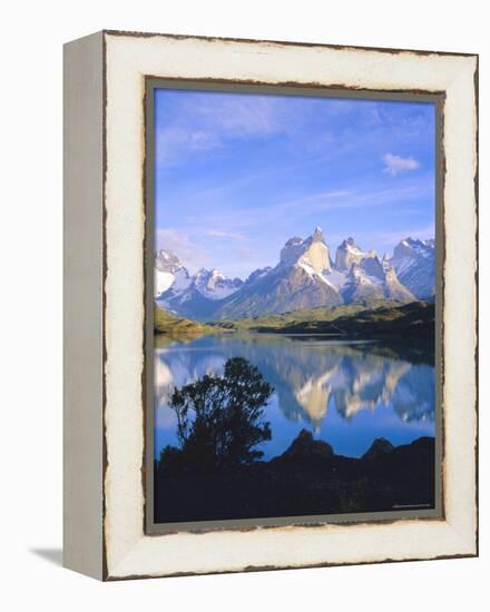 Cuernos Del Paine, 2600M, from Lago Pehoe, Patagonia, Chile-Geoff Renner-Framed Premier Image Canvas