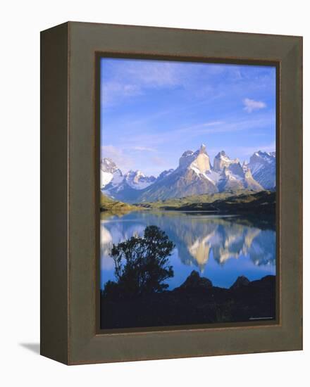 Cuernos Del Paine, 2600M, from Lago Pehoe, Patagonia, Chile-Geoff Renner-Framed Premier Image Canvas