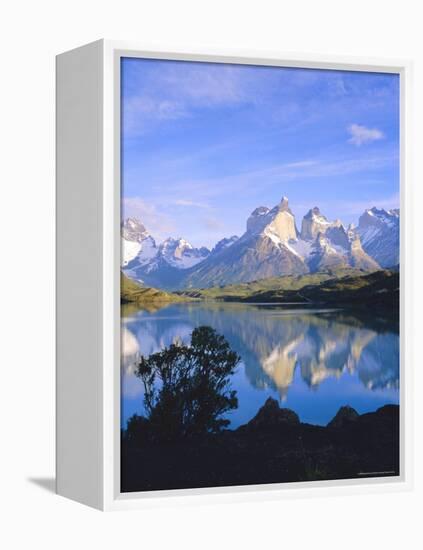 Cuernos Del Paine, 2600M, from Lago Pehoe, Patagonia, Chile-Geoff Renner-Framed Premier Image Canvas